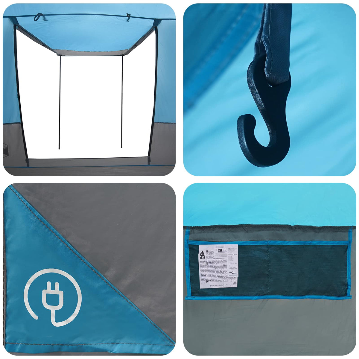 Party Tent 10-personers Blå 185T Polyester med PU Coating