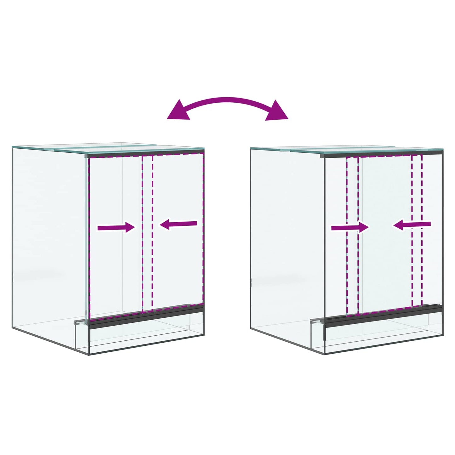 Terrarium med opbevaring Transparent 30 x 30 x 40 cm Glas