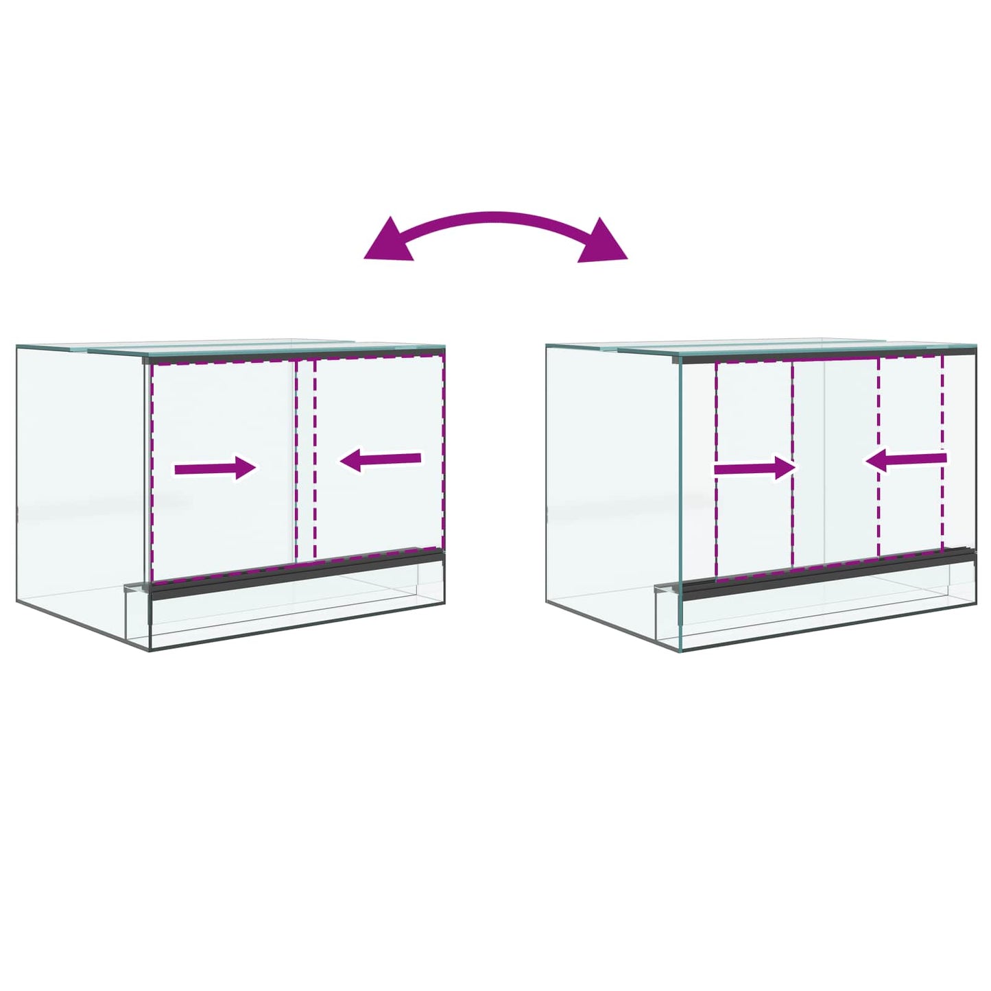 Terrarium med opbevaring Transparent 40 x 30 x 30 cm Glas