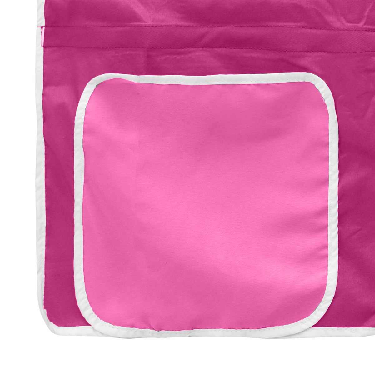 Børneseng med gardiner Ensfarvet Hvid og lyserød 107 x 203 cm