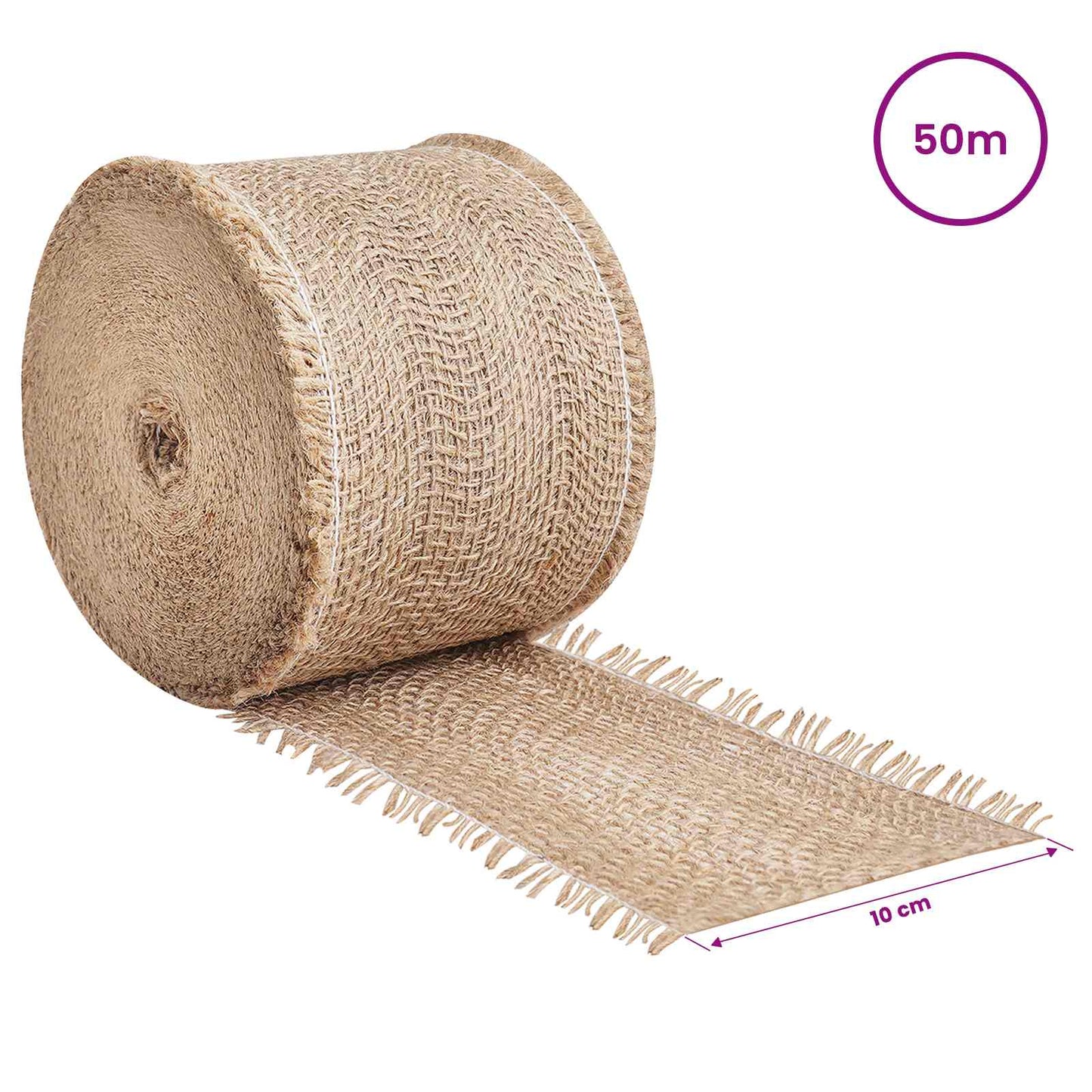 Jute Rulle 10 x 5000 cm Naturfarvet