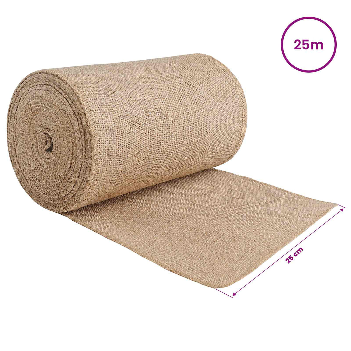 Jute Rulle 25 x 2500 cm Naturfarvet