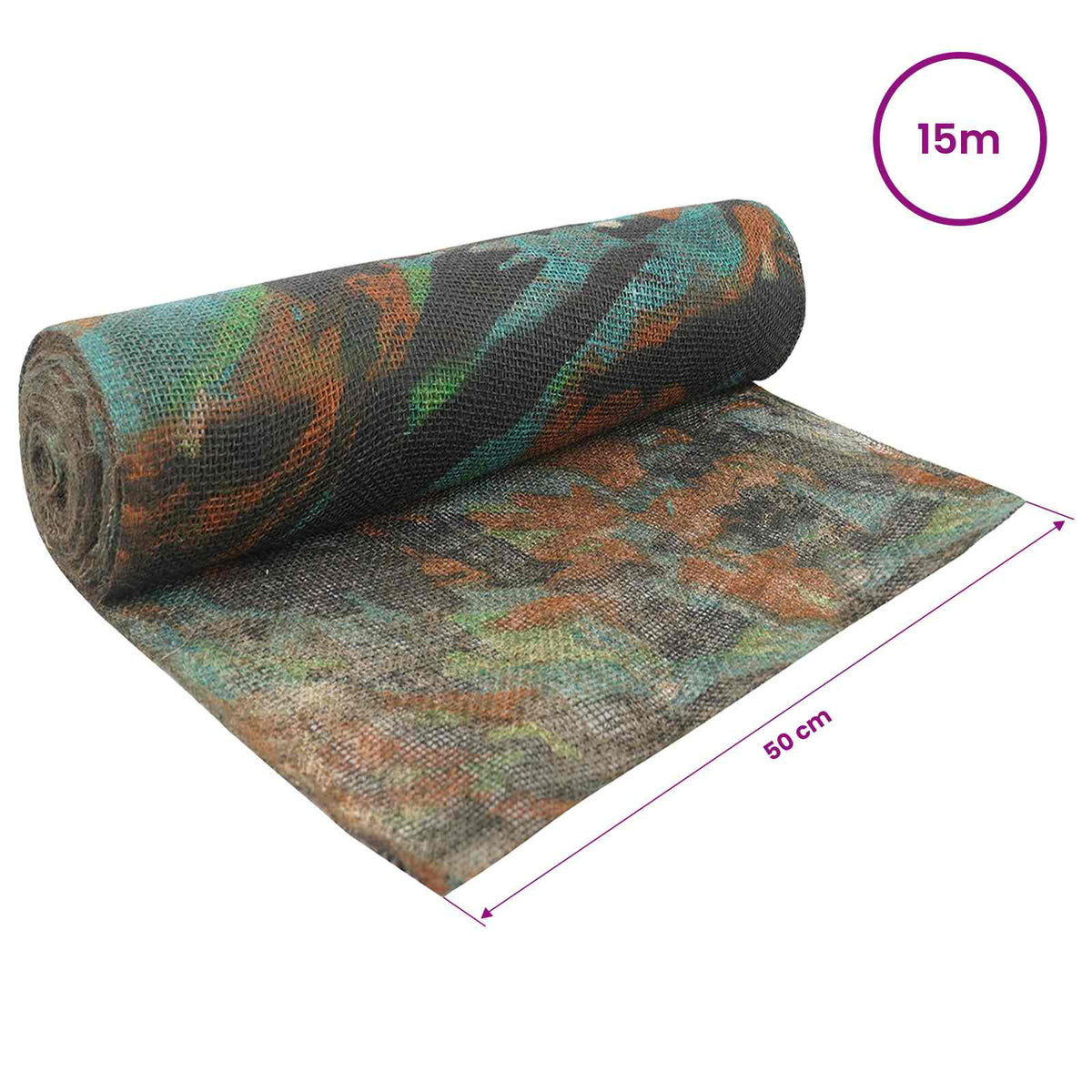 Jute Rulle 50 x 1500 cm Camouflage