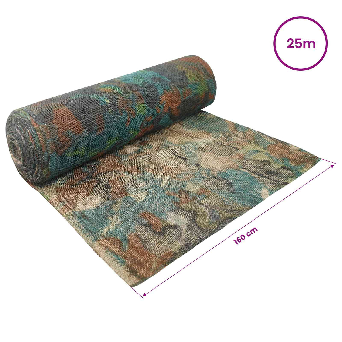 Jute Rulle 160 x 2500 cm Camouflage