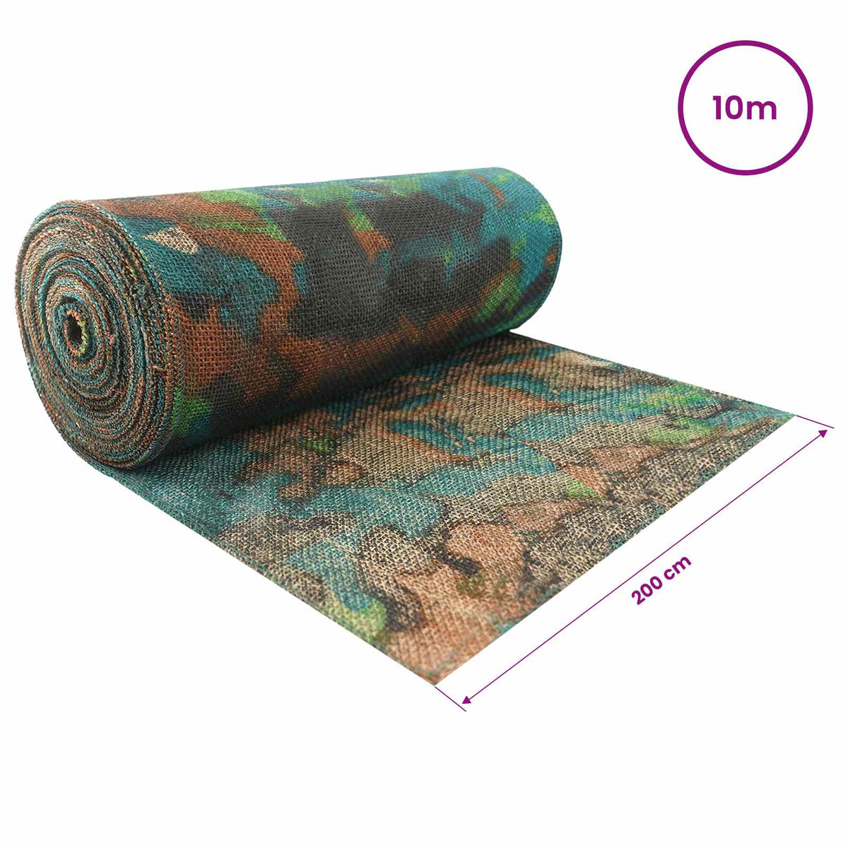 Jute Rulle 200 x 1000 cm Camouflage