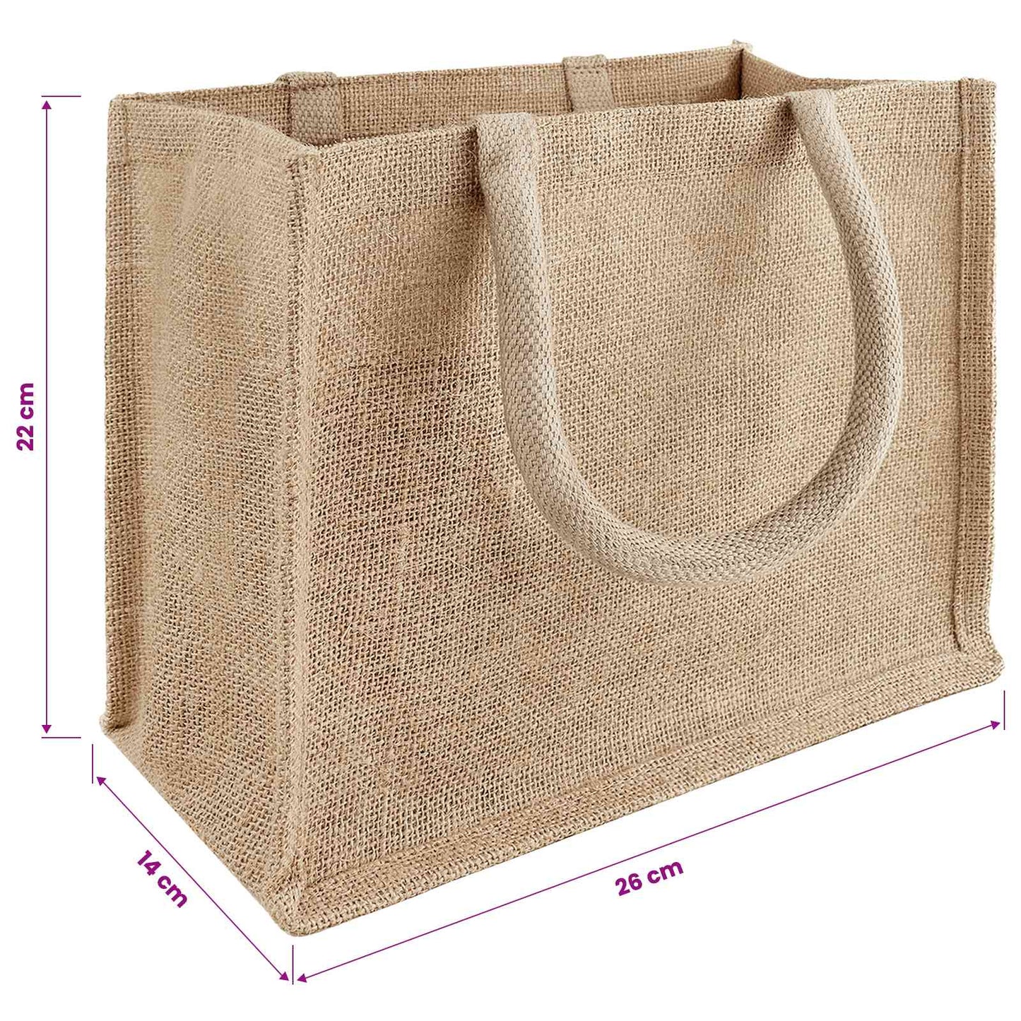 Jute tasker 50 Naturfarvet 26 x 22 x 14 cm 100% Tossa Jute