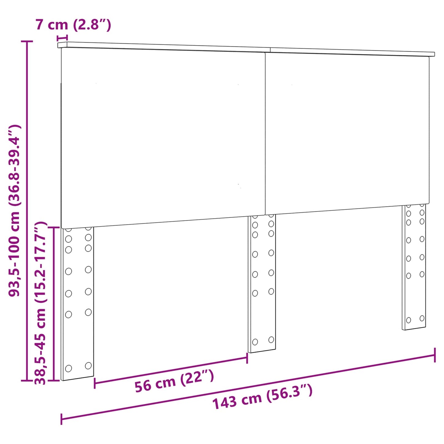 Hovedgærde Gloss Hvid 100 cm Konstrueret træ