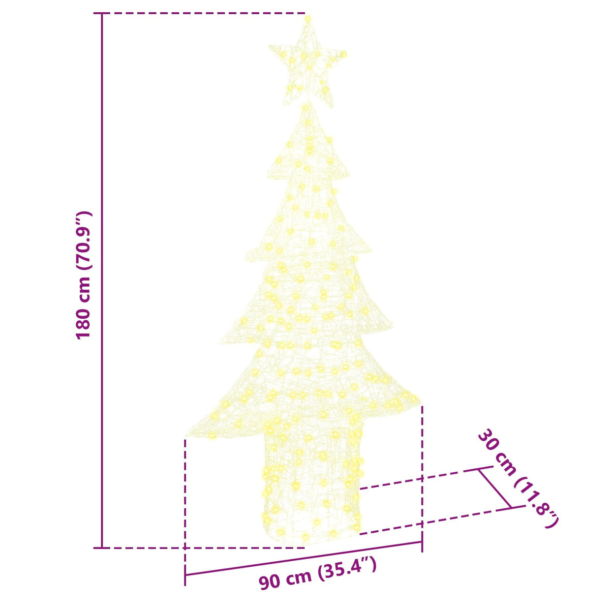 Juletræ 240 LED'er Varm hvid 150 cm Akryl