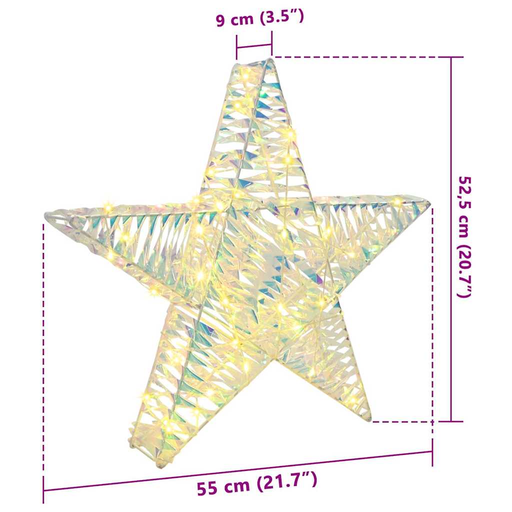 3D Stjerne 50 LED'er Varm hvid 55 x 52,5 x 9 cm PET