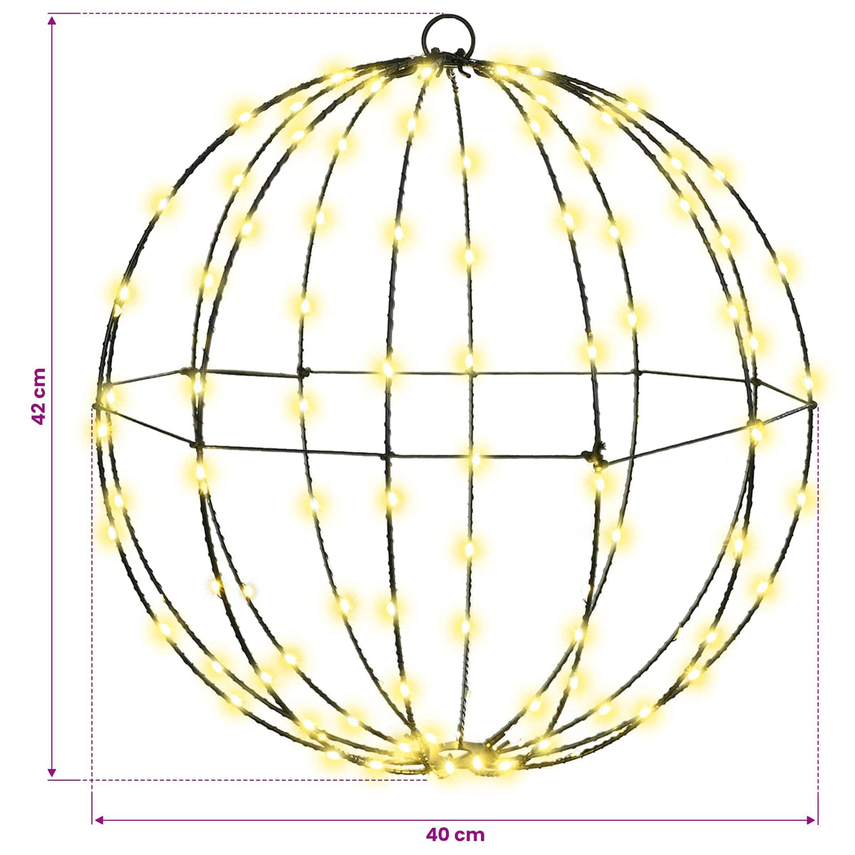 Bold Varm hvid 40 x 40 x 42 cm Metal 120 LED'er