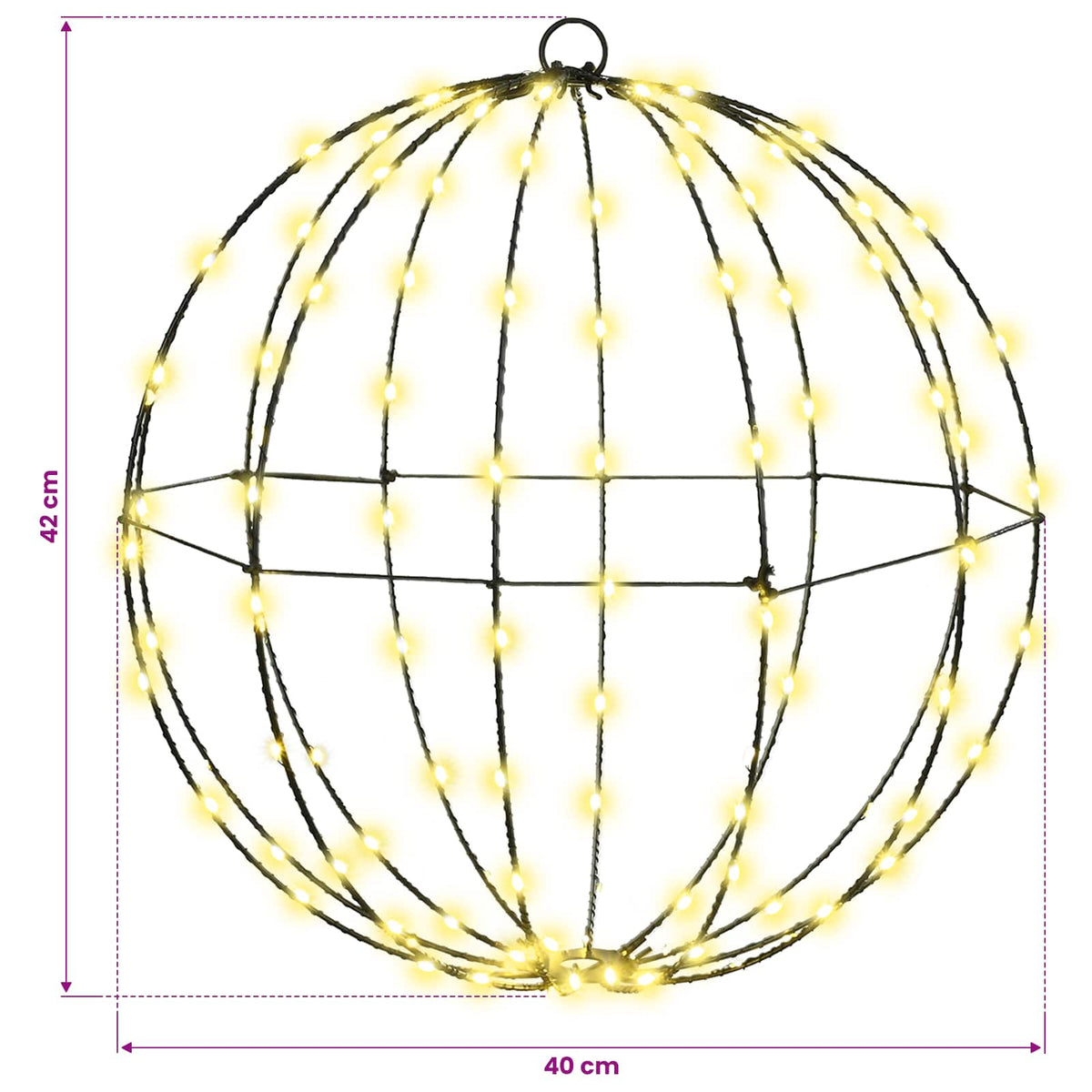 Bold 2 stk. Varm hvid 40 x 40 x 42 cm Metal 192 LED'er