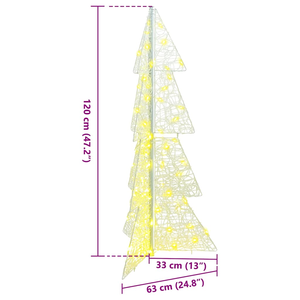 Juletræ 100 LED'er Varm hvid 120 cm Akryl