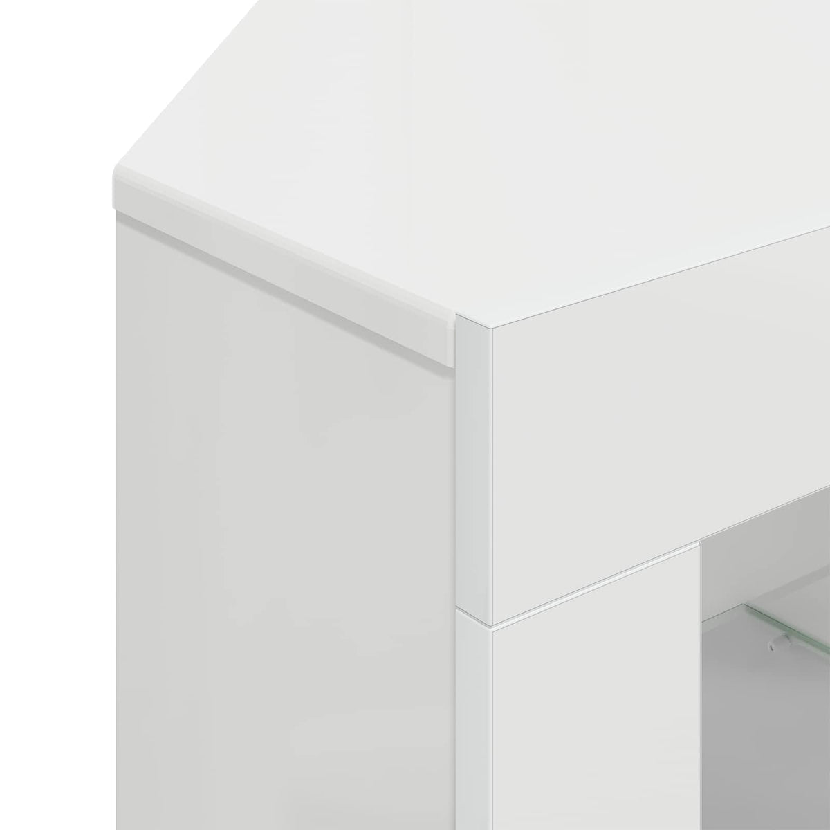 Hjørne LED TV Skab 100x40x68cm Højglans Hvid Konstrueret træ