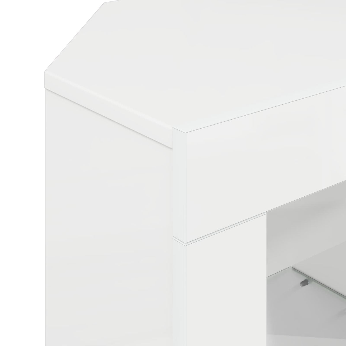 Hjørne LED TV Skab 100 x 40 x 50 cm Højglans Hvid