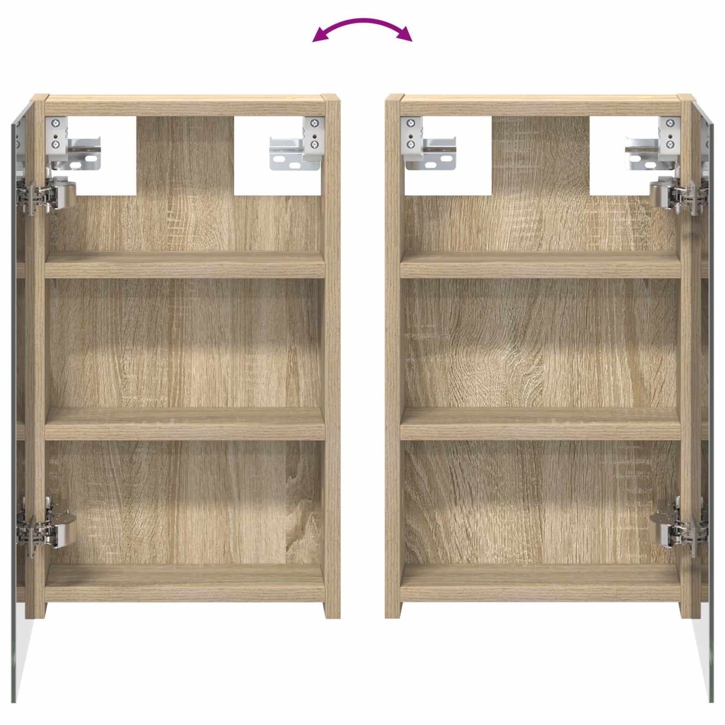 Badeværelsesskabsæt 3 stk. 80 x 10,5 x 50 cm Konstrueret træ