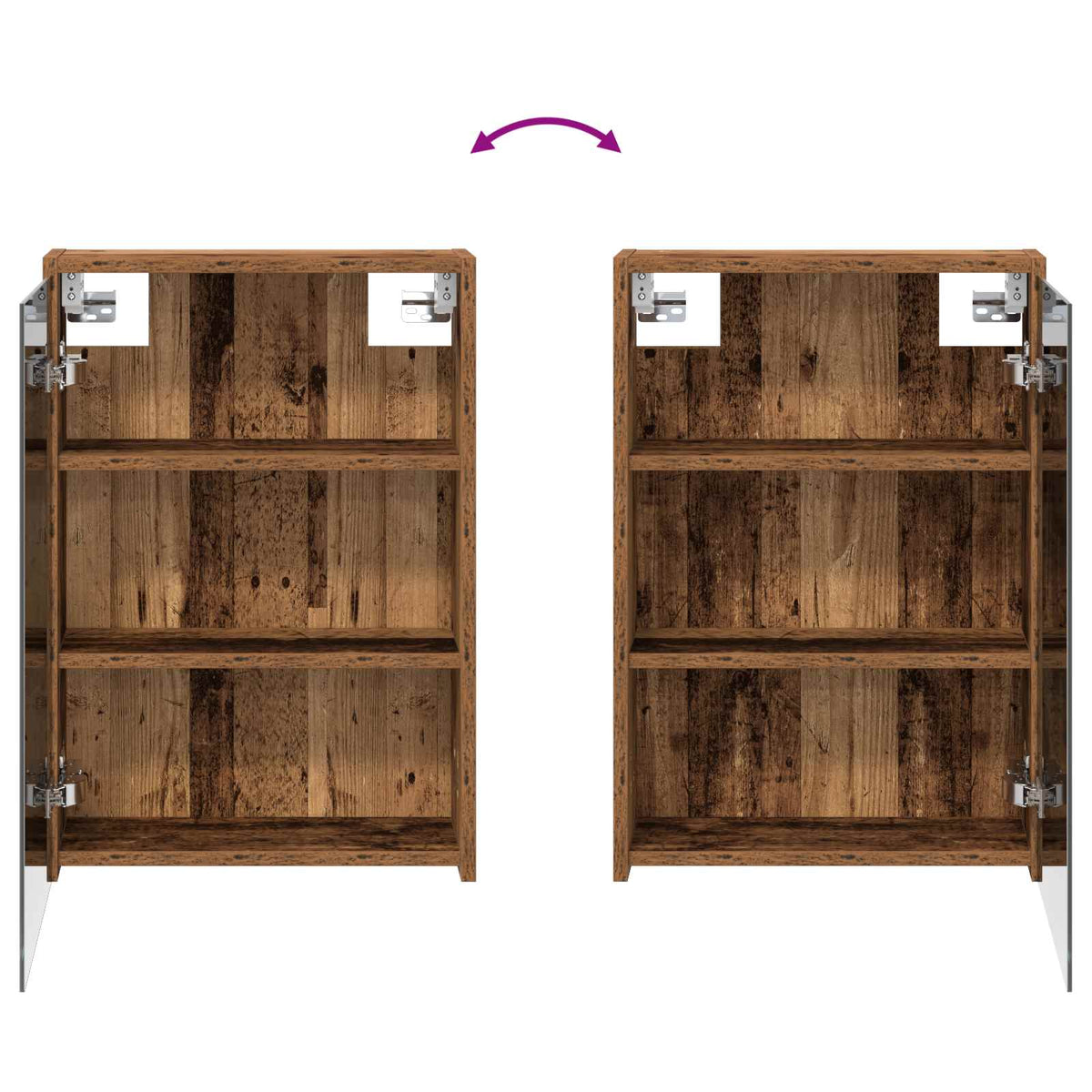 Badeværelsesskabsæt 3 stk. 126 x 16 x 62.5 cm Konstrueret træ