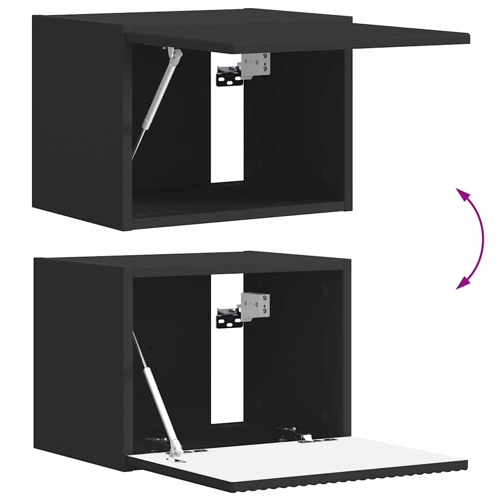 TV vægskab 39 x 31 x 29,5 cm Sort Konstrueret træ