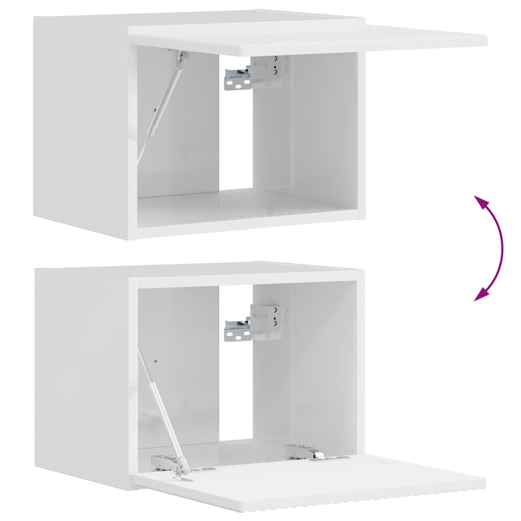 TV vægskab 39 x 31 x 29,5 cm Gloss Hvid Konstrueret træ