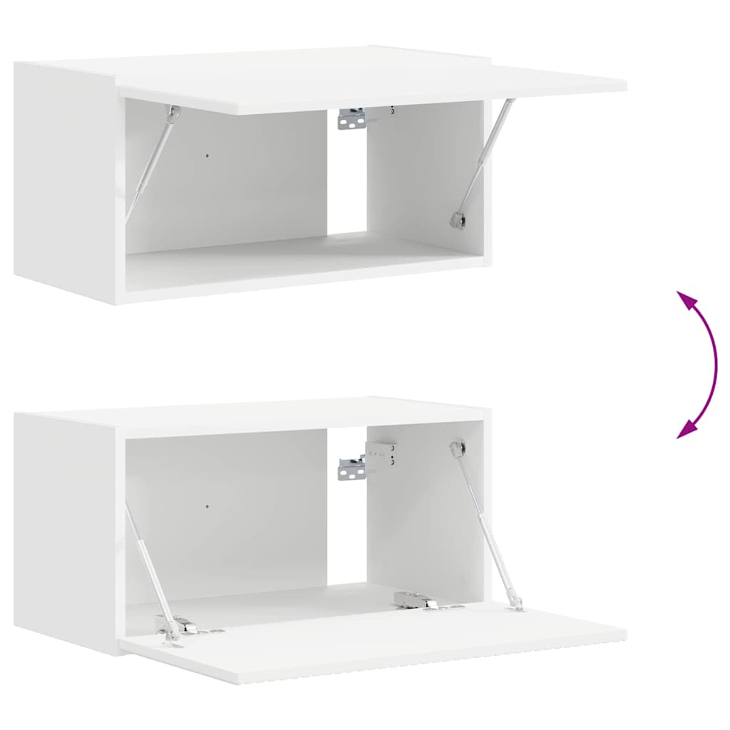 TV vægskab 60 x 31 x 29,5 cm Hvid Konstrueret træ