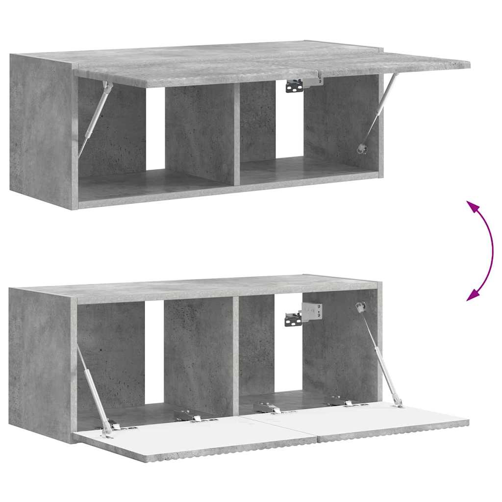 TV vægskab 78,5 x 30 x 29,5 cm Betongrå Konstrueret træ