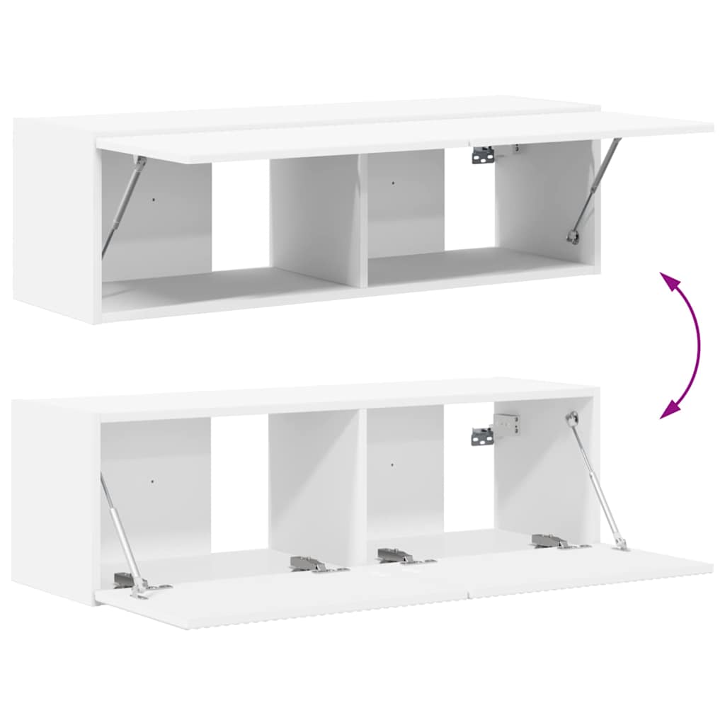 TV vægskab 98 x 31 x 29,5 cm Hvid Konstrueret træ