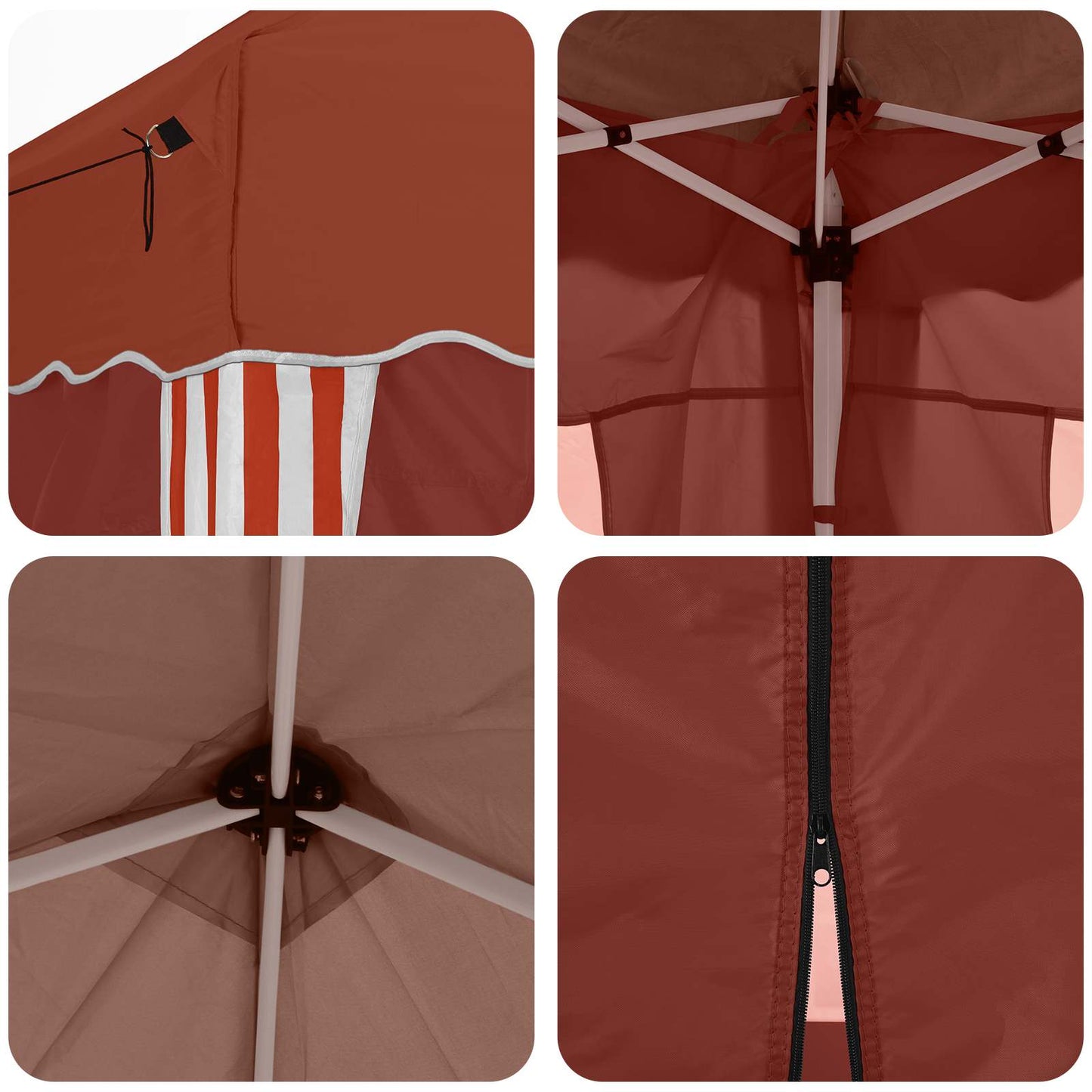 Pop-up Festtelt 575 x 288 x 245 cm Terrakotta