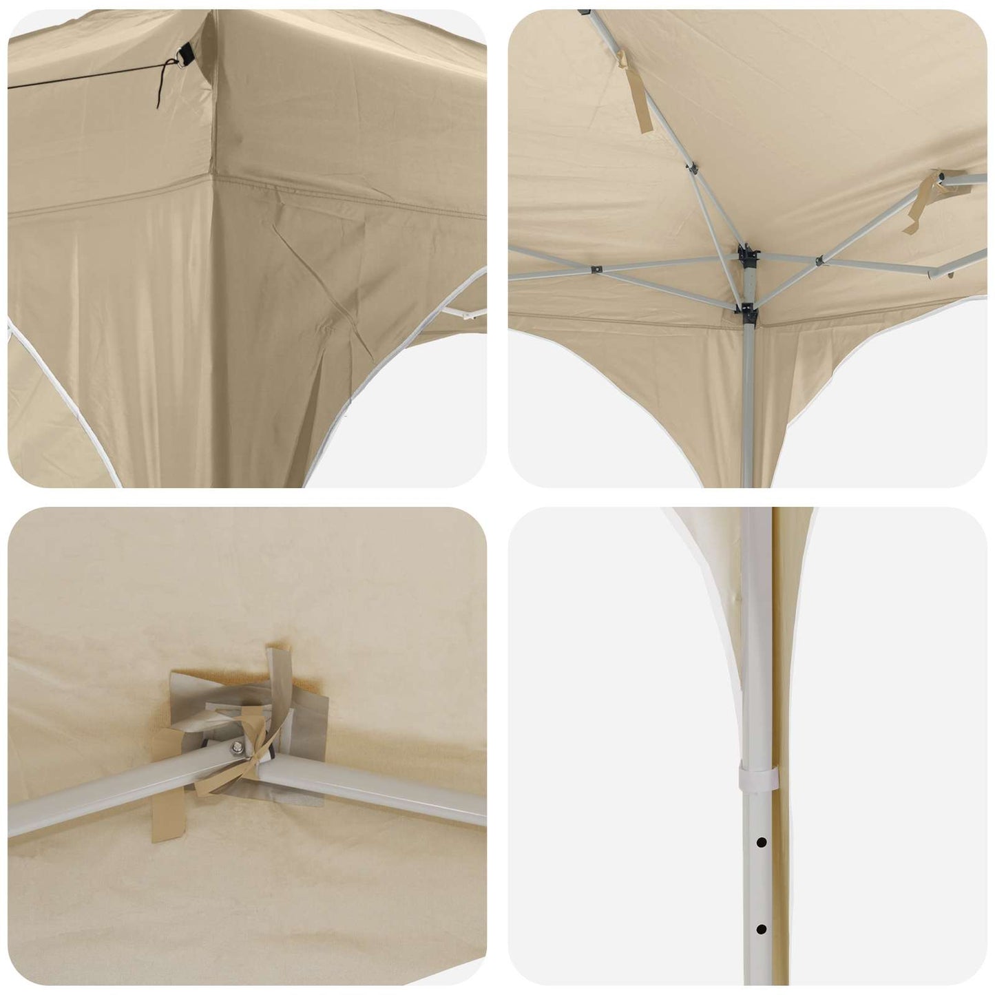 Pop-up Festtelt 192 x 192 x 245 cm Cremefarvet