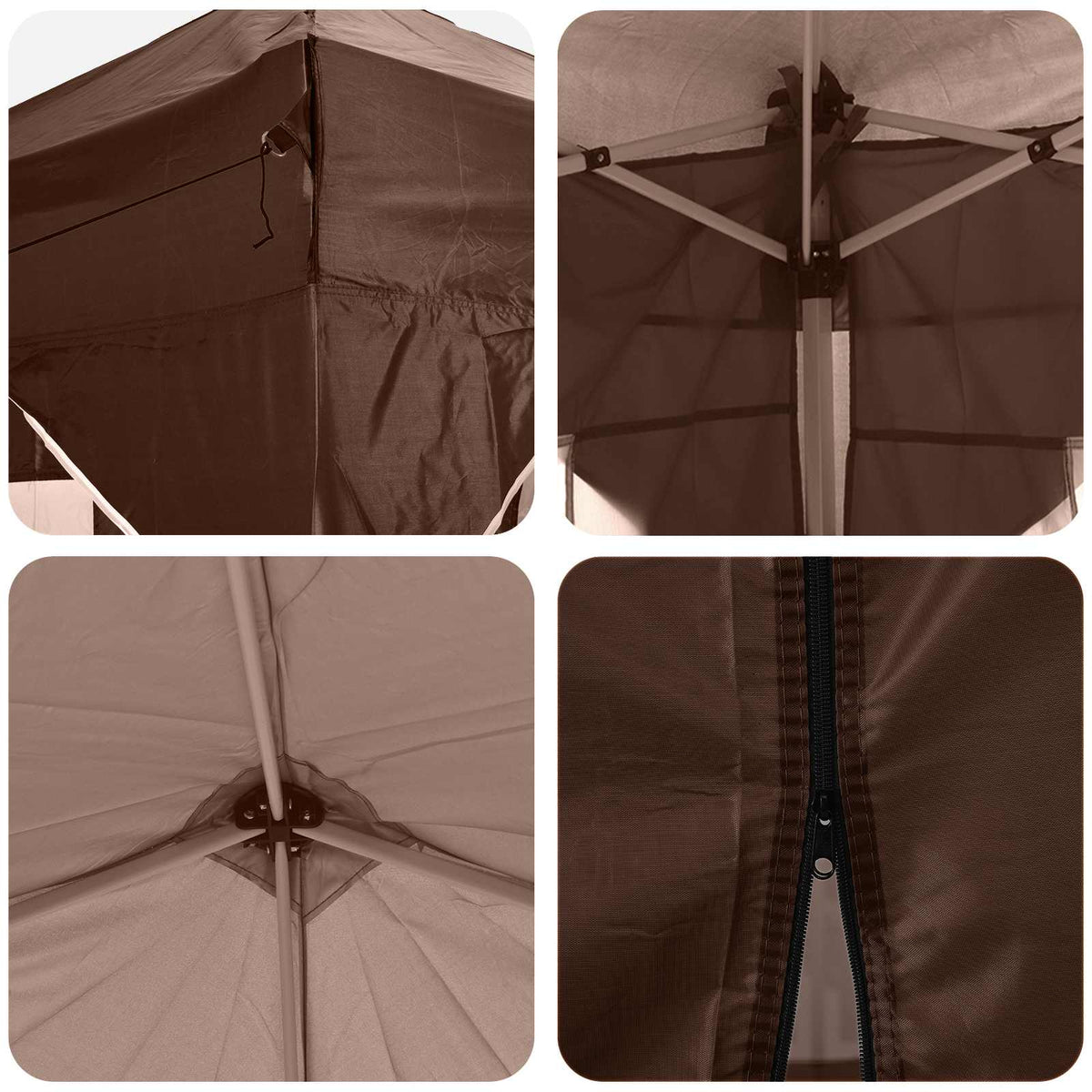 Pop-up Festtelt 575 x 288 x 245 cm Brun Oxford stof