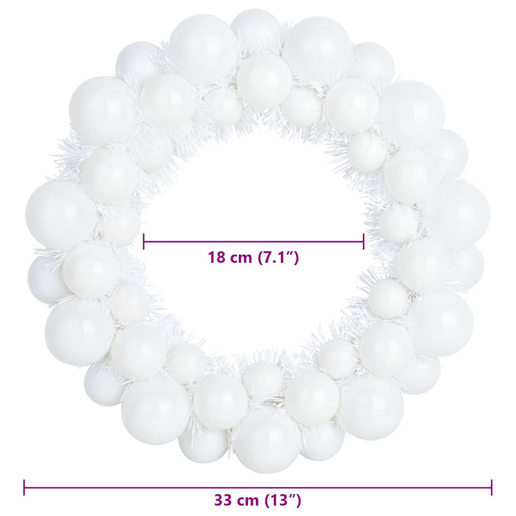 Jule Kugle Krans 2 stk. Hvid 33 x 33 x 7 cm Polystyren