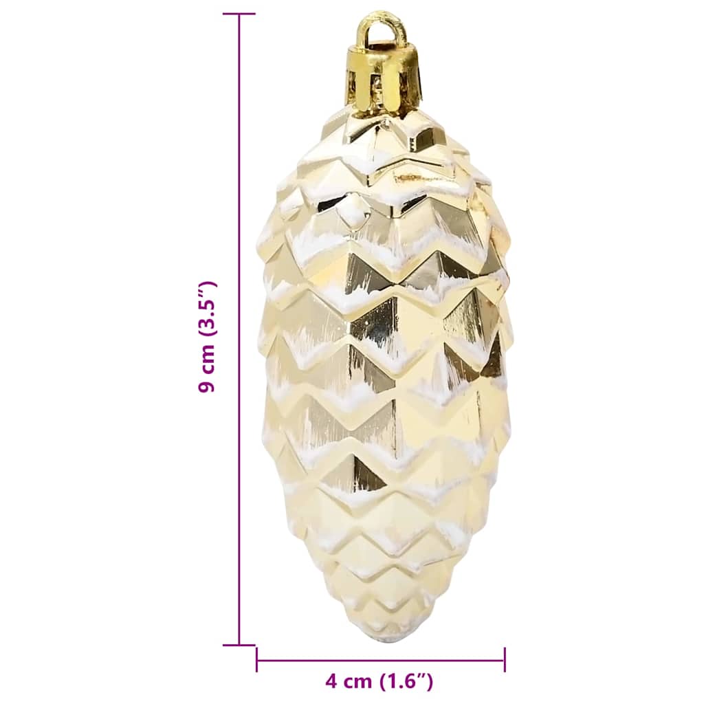 Julefyrrekoglebold 40 stk. Guld 4 x 9 cm Plastik