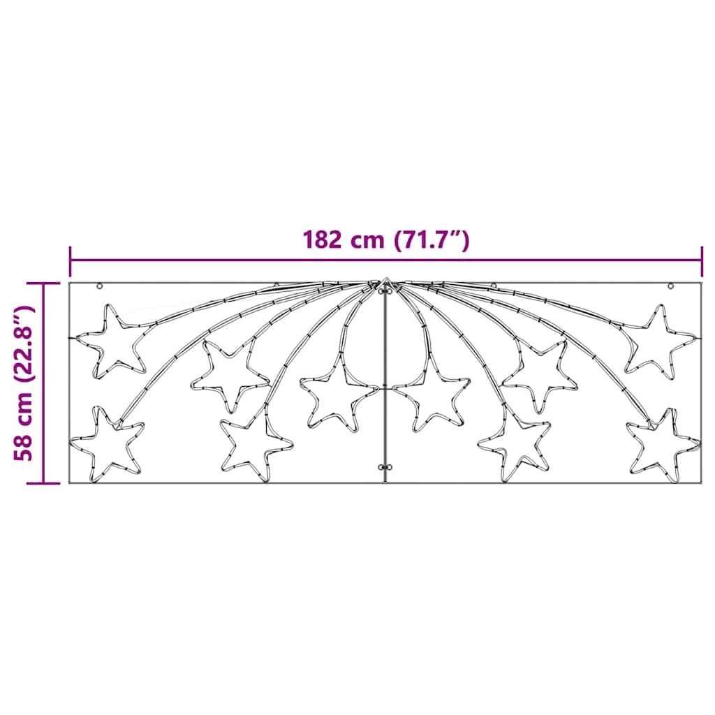 Jule Stjerne 432 LED'er Flerfarvet 182 x 58 cm PVC