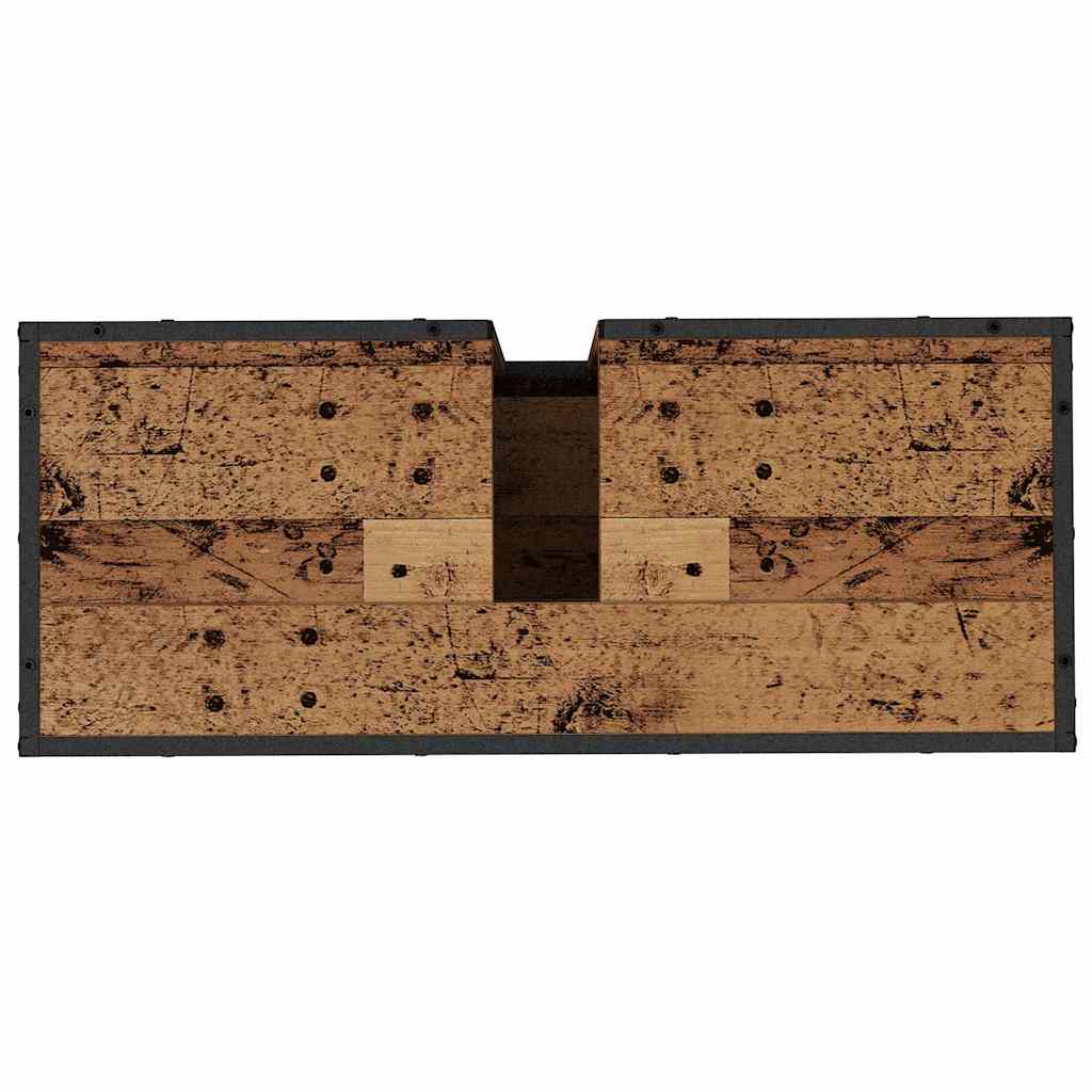 Badeværelsesmøbel sæt 4 stk. Gammelt træ 80 x 33 x 60 cm