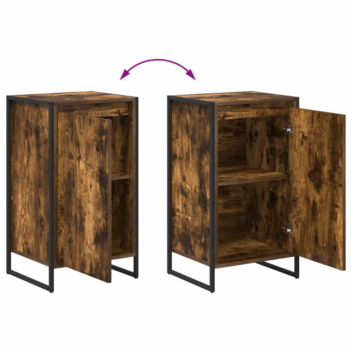 Sideboard Røget Eg 43 x 36 x 75,5 cm Konstrueret træ