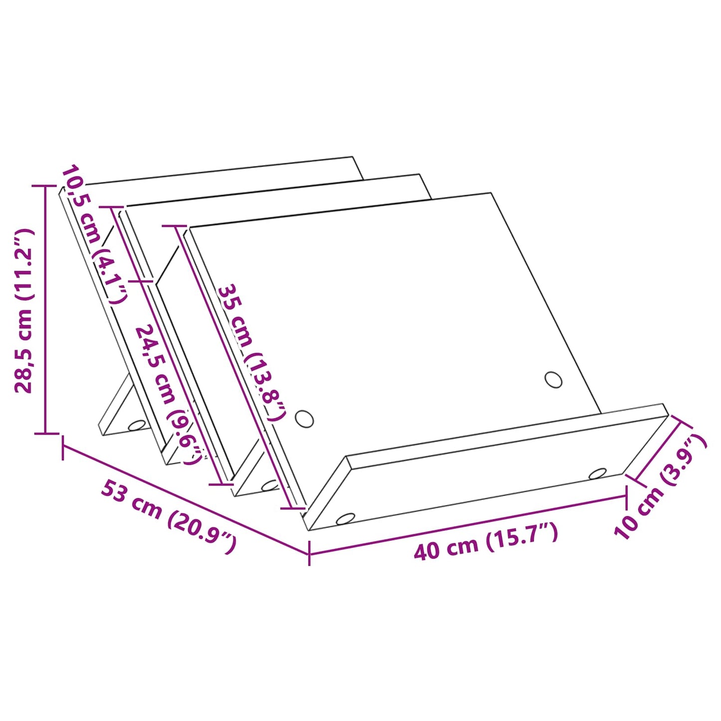 Magasin Rack Sonoma eg 53 x 40 x 28,5 cm Konstrueret træ
