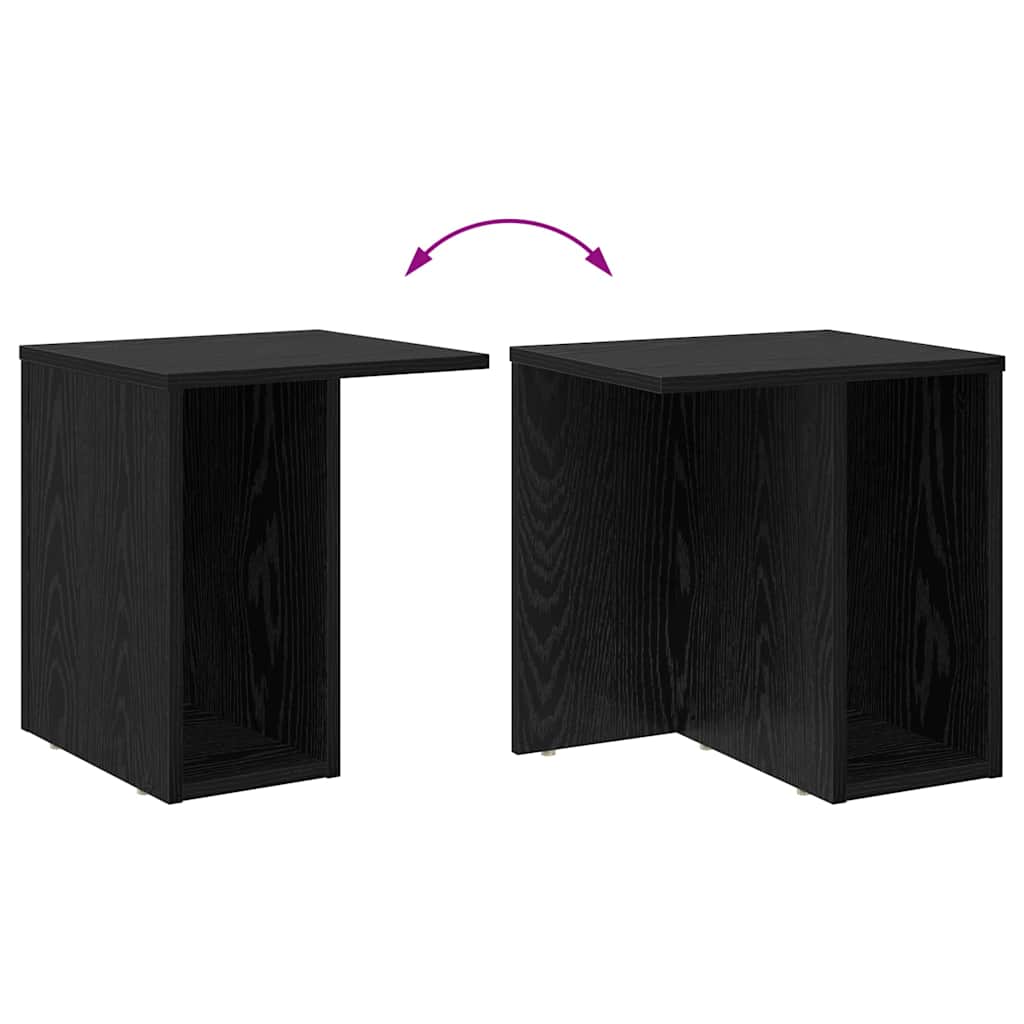 Endebord 2 stk. Sort eg 37 x 32 x 40 cm Konstrueret træ