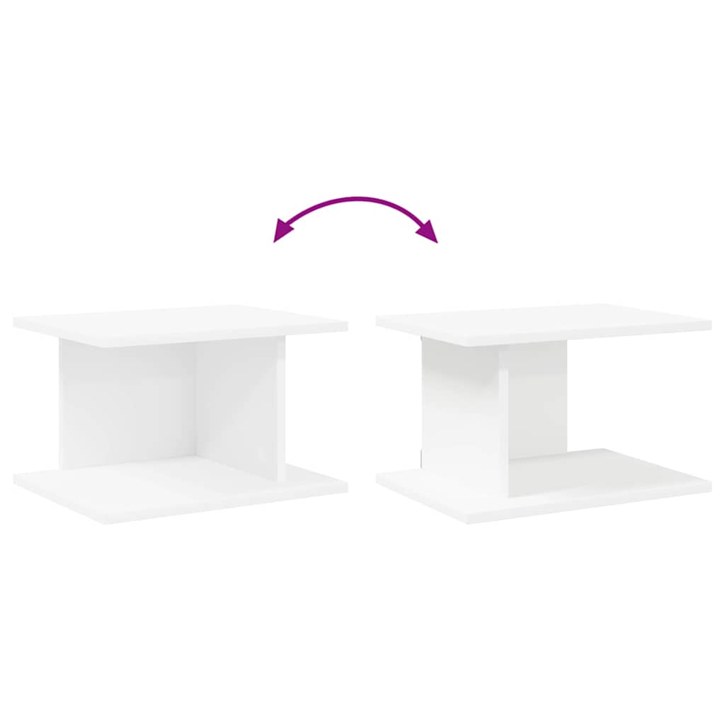Sengebord 2 stk. Hvid 40 x 30 x 25 cm Konstrueret træ