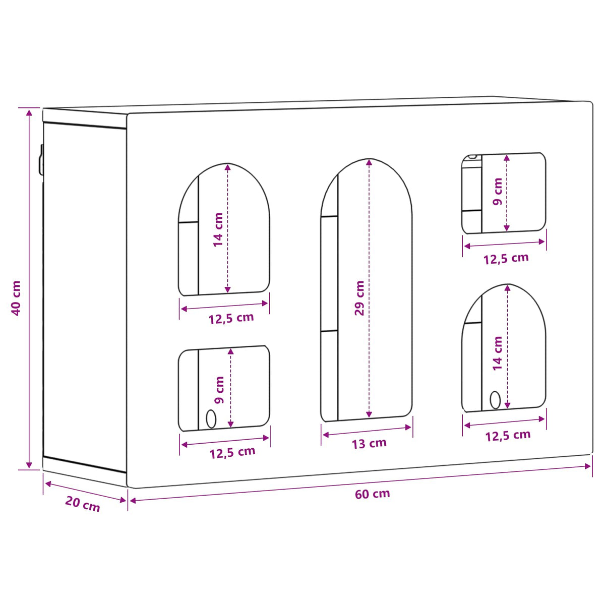Hængeskab ELST Sonoma-eg 60 x 20 x 40 cm Konstrueret træ