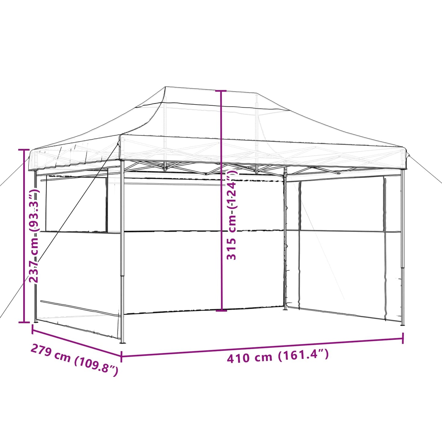 Party Tent 279 x 410 x 315 cm Terrakotta Oxford stof