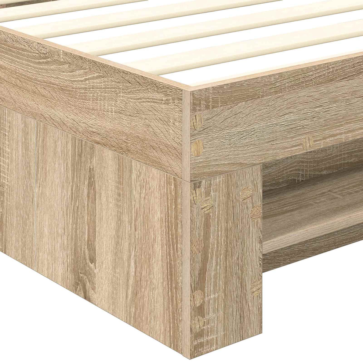 Sengestel med hovedgærde Sonoma eg 90 x 200 cm Konstrueret træ