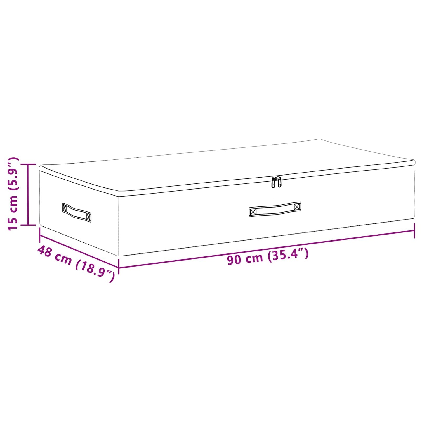 Opbevaringskasse Ikke-vævet stof 90 x 48 x 15 cm 64,8 L