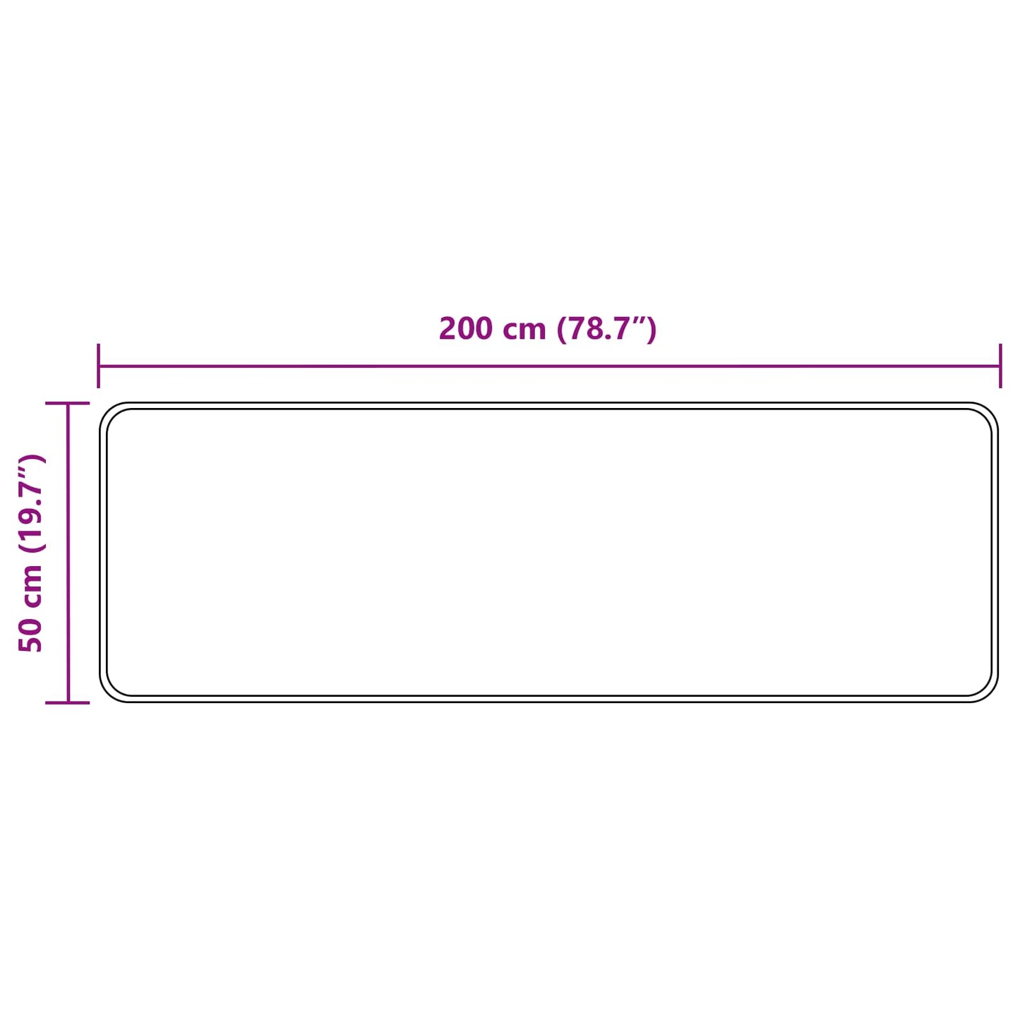 Tæppe Runner MARSA Cremefarvet 50 x 200 cm Polyester og PVC