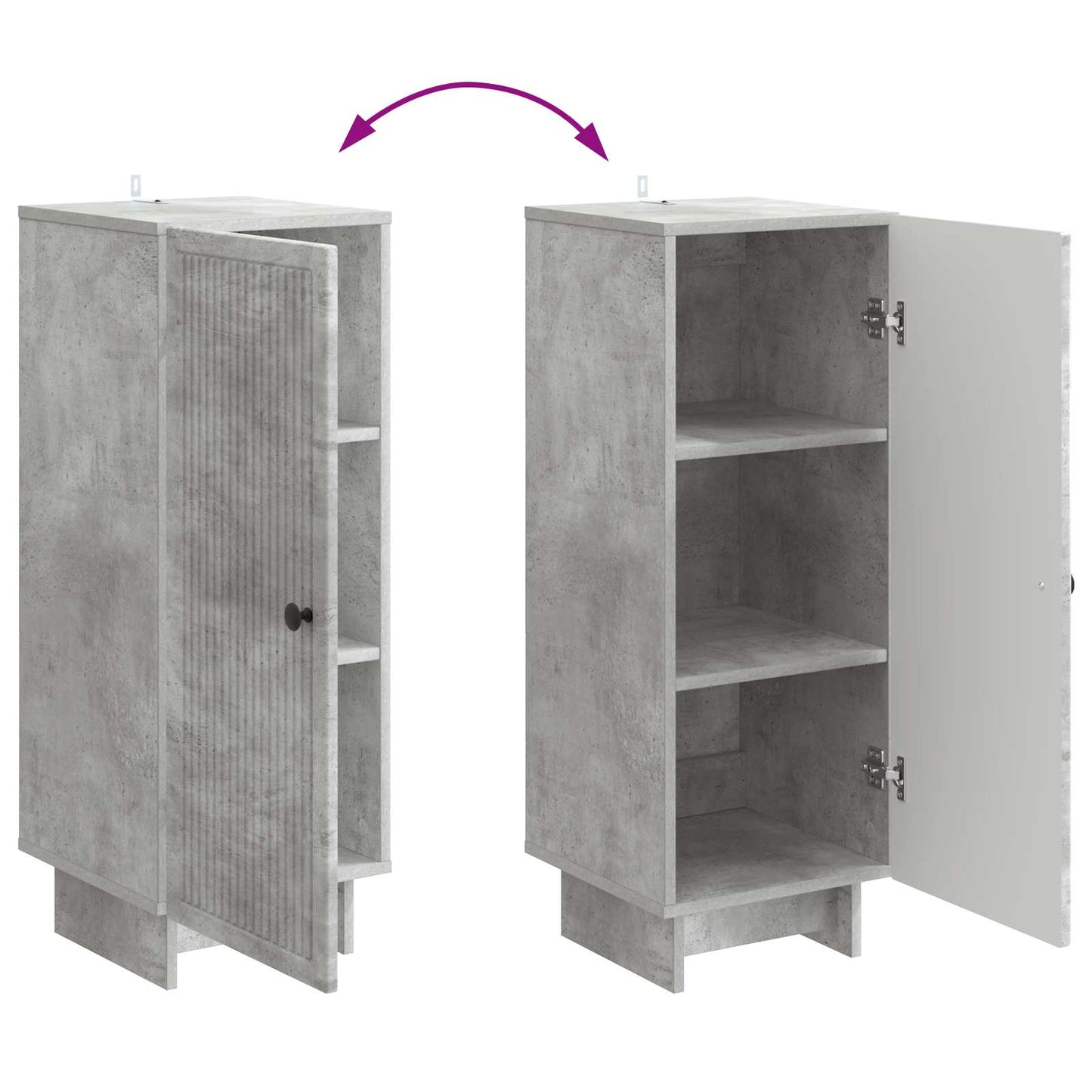 Sideboard Betongrå 33 x 34,5 x 90 cm Konstrueret træ