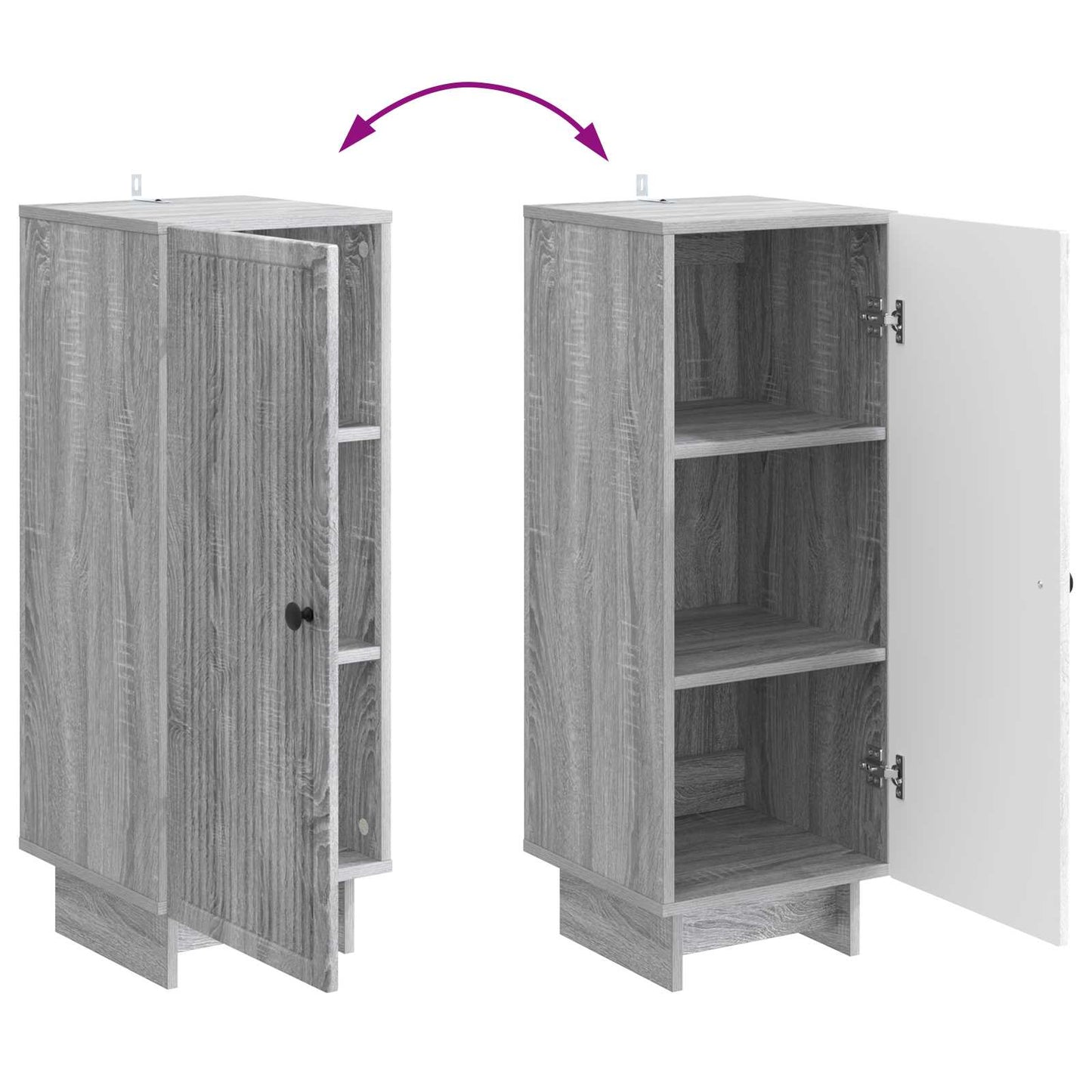Sideboard Grå Sonoma 33 x 34,5 x 90 cm Konstrueret træ
