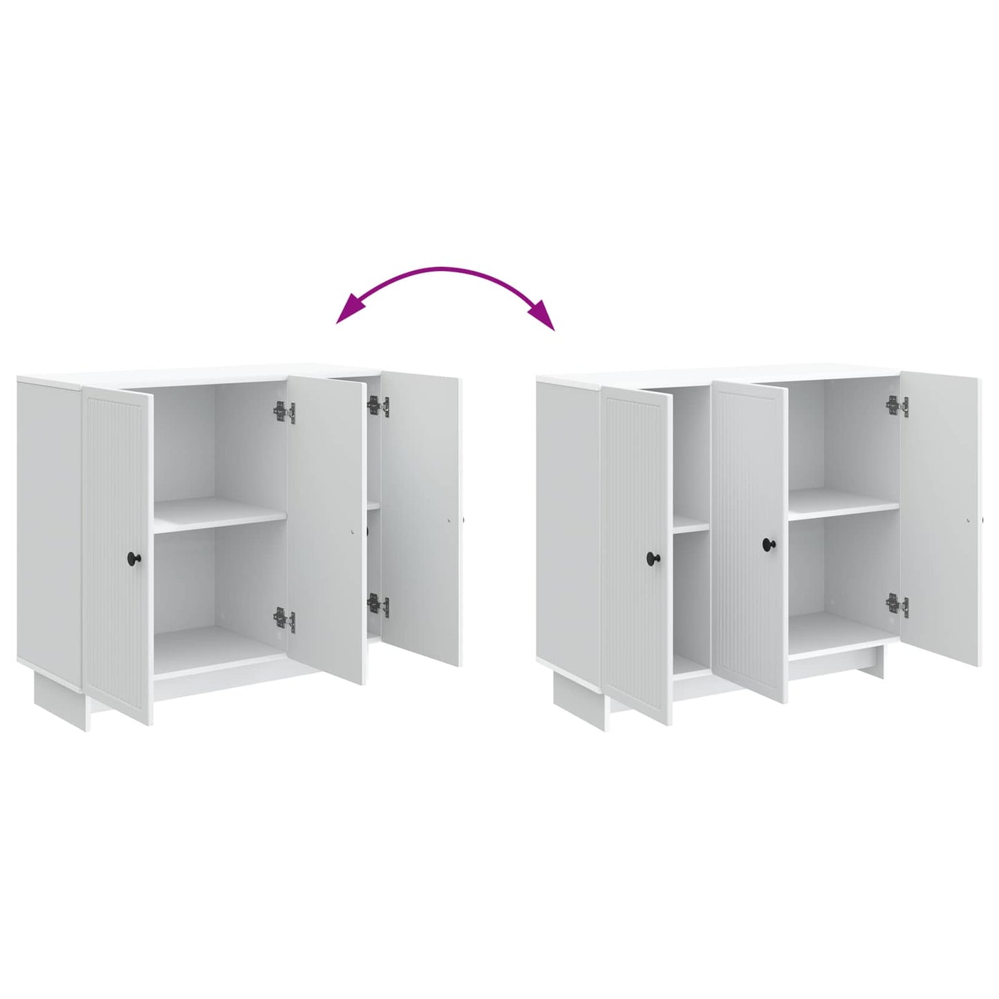 Sideboard Hvid 89 x 34,5 x 80 cm Konstrueret træ