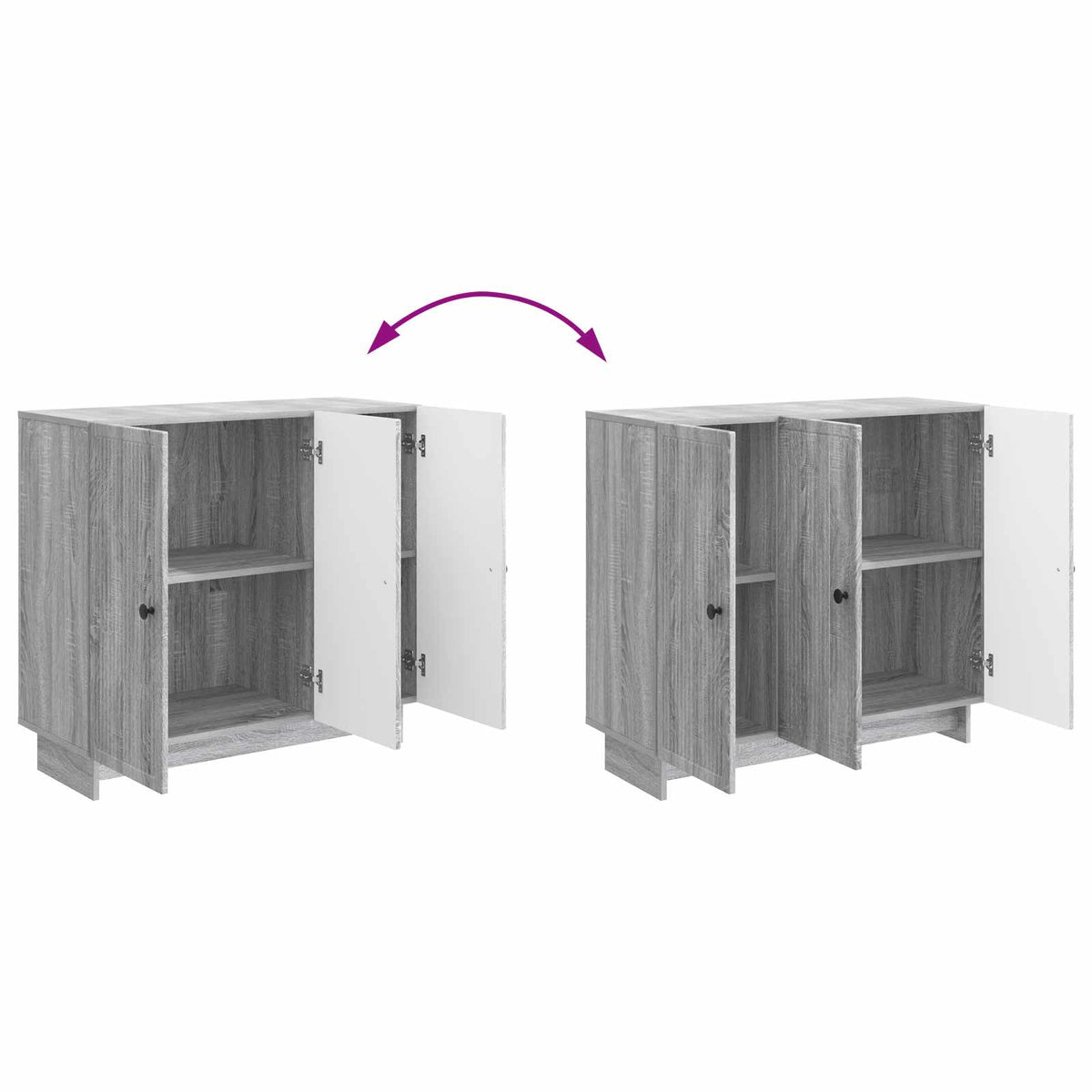 Sideboard Grå sonoma-eg 89 x 34,5 x 80 cm Konstrueret træ