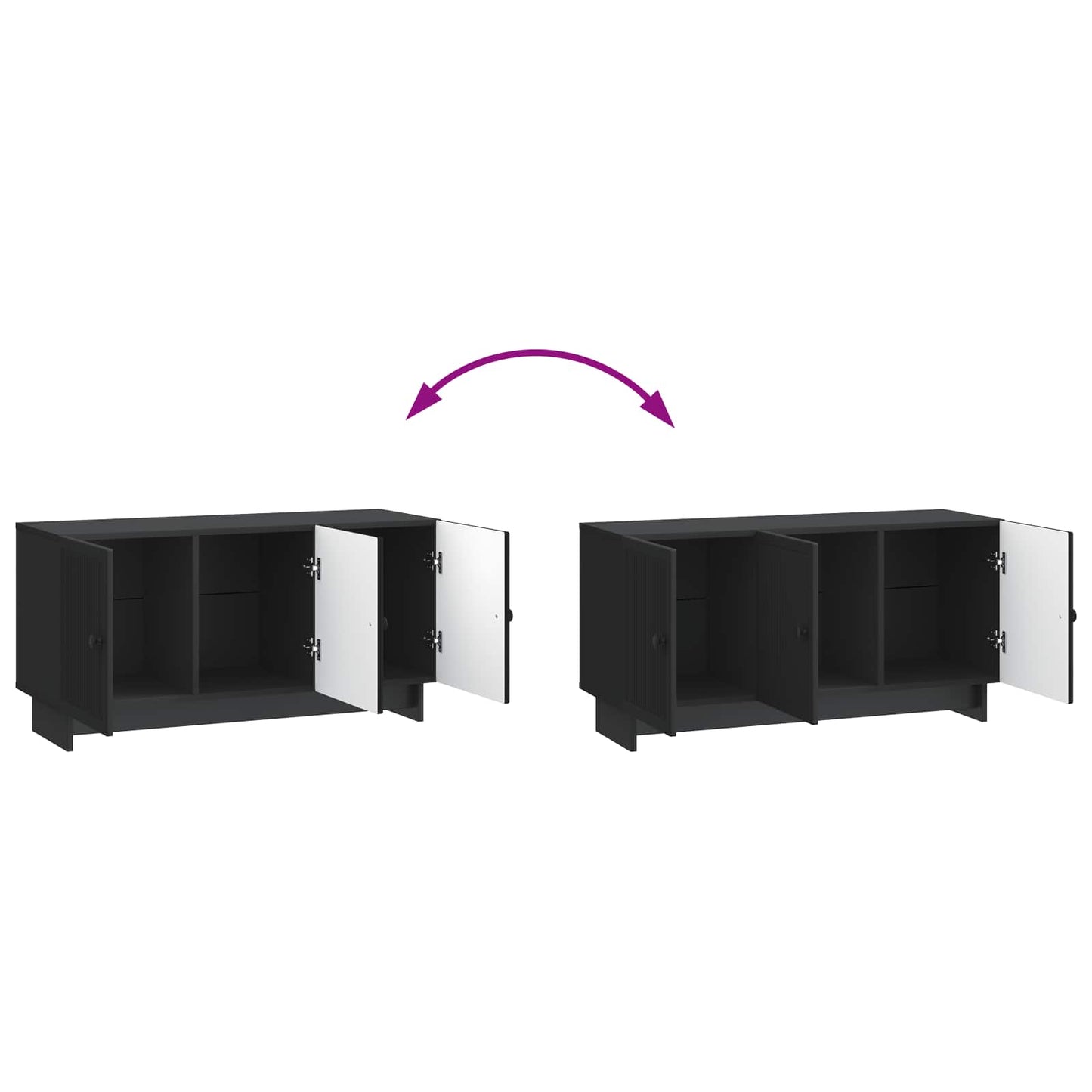 TV-skab 99 x 34,5 x 50 cm Sort Konstrueret træ