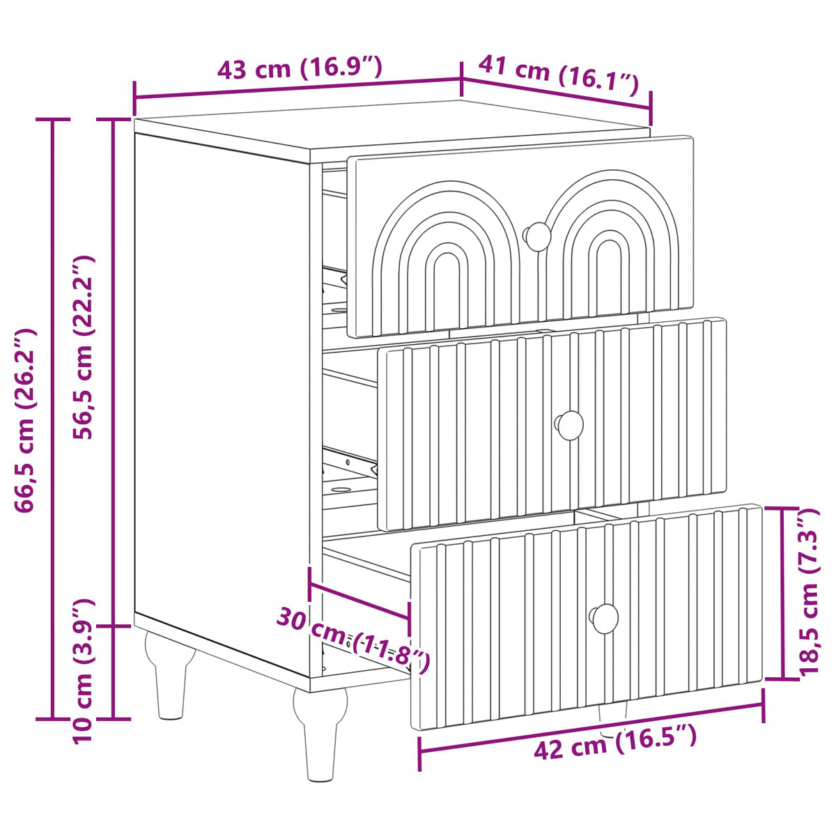 Natskab med skuffe Hvid 43x 41 x 66,5 cm Konstrueret træ