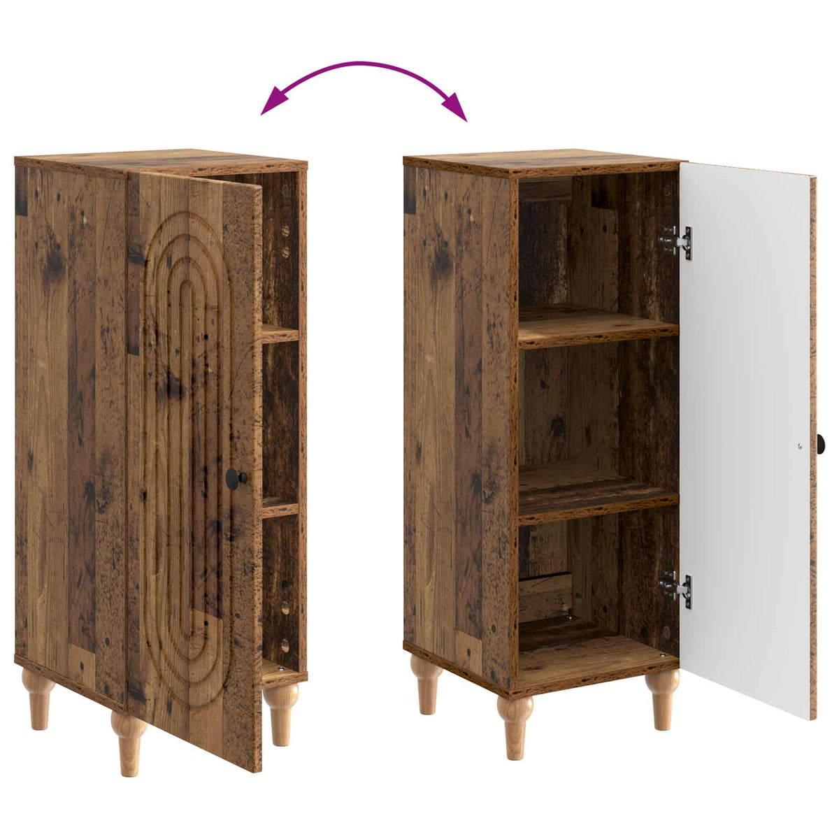 Sideboard Gammelt træ 33 x 34,5 x 90 cm Konstrueret træ