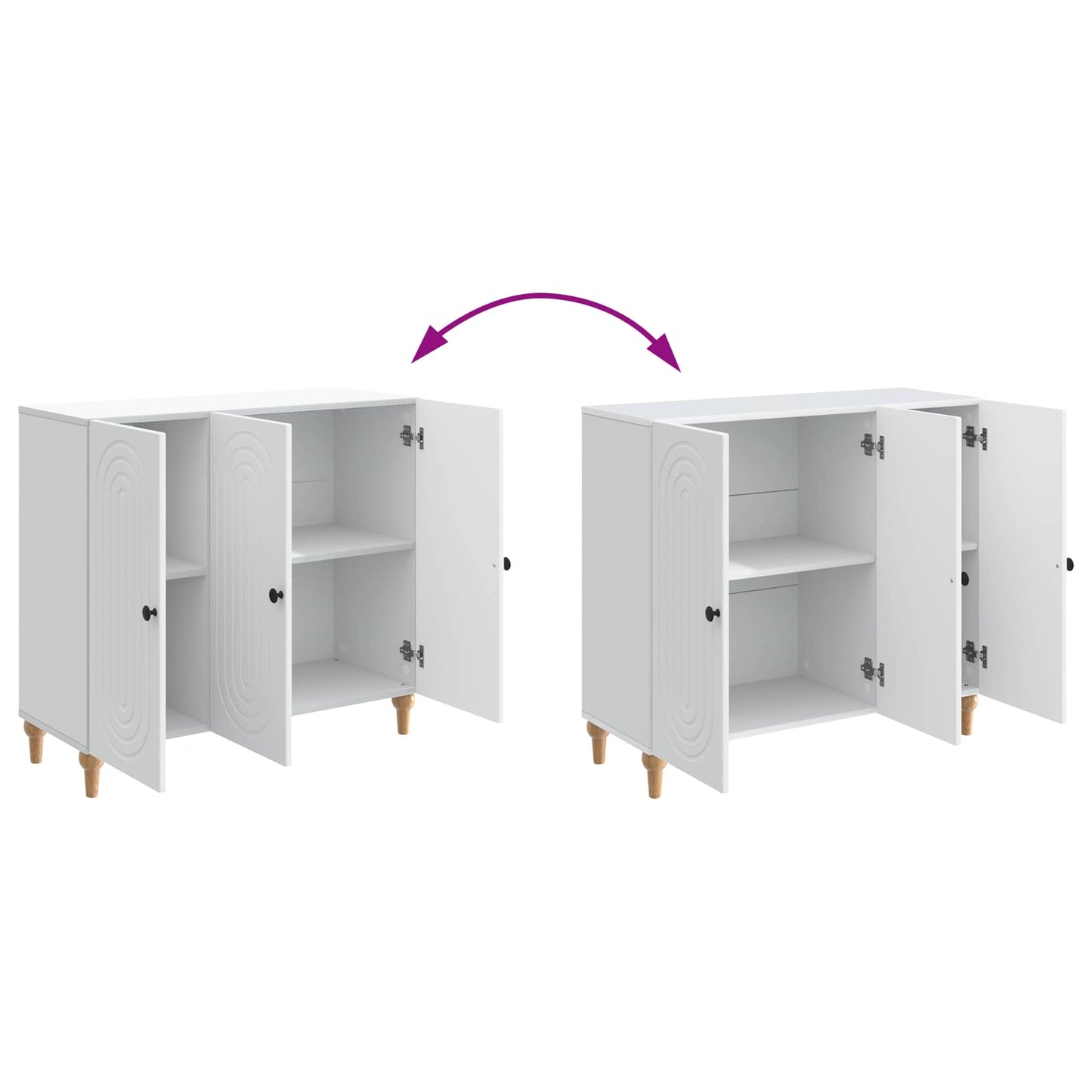 Sideboard Hvid 89 x 34,5 x 80 cm Konstrueret træ