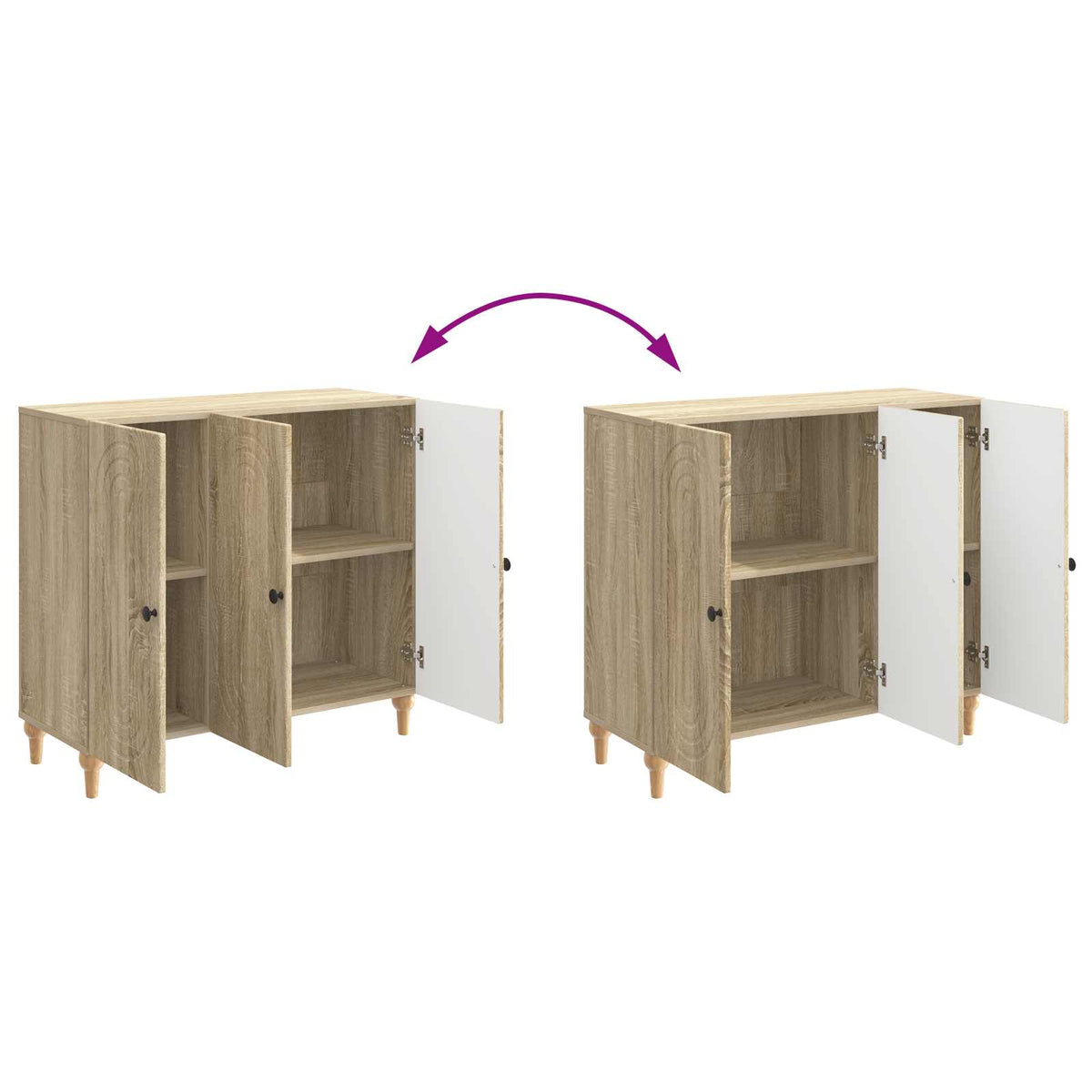 Sideboard Sonoma-eg 89 x 34,5 x 80 cm Konstrueret træ